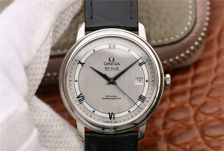 Omega De Ville 424.13.40.20.02.003 MKS Factory 1:1 Best Edition Replica Watch Black Leather Strap